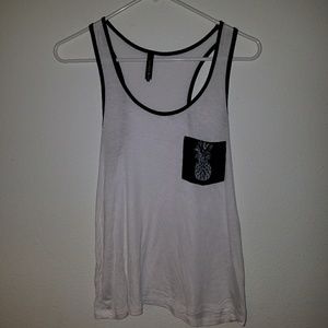 White and black tank top NWOT